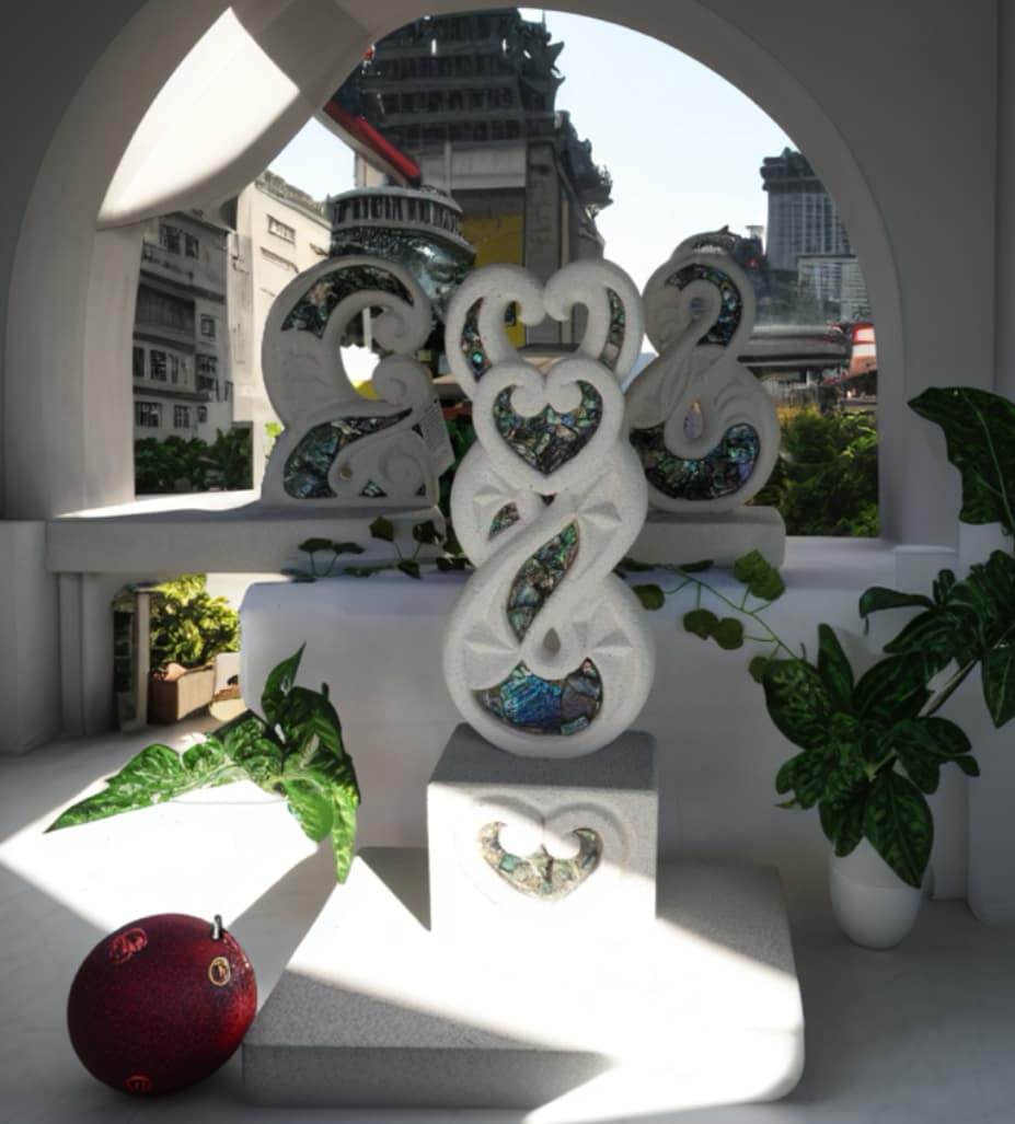 Forever Loved koru heart base