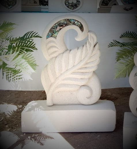 Fern Sculpture paua shell Inlay - Always Home